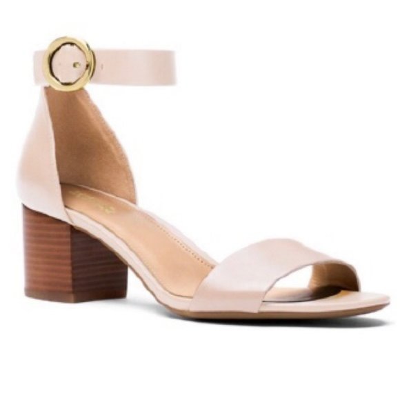 Michael Kors Shoes - MICHAEL KORS Blush Leather Mid Ankle Strap Sandals